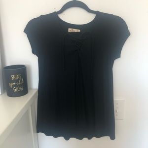 Navy blue hollister string t-shirt